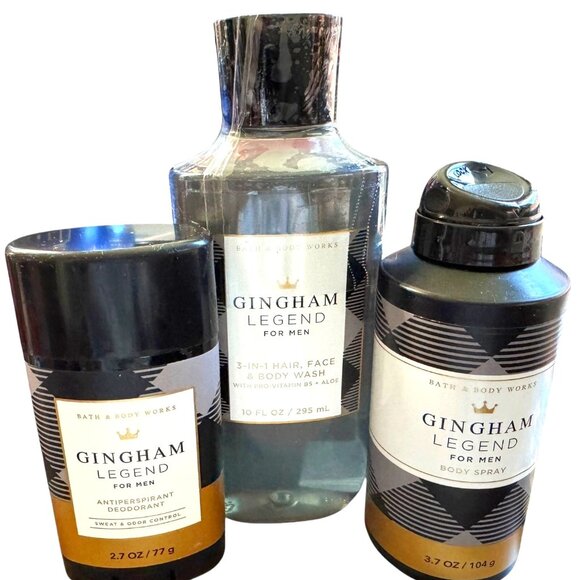 Gingham Legend For Men Bath & Body Works Hair & Body Wash Deodorant & Body Spray - Picture 1 of 2
